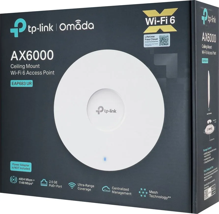 TP-LINK access point EAP683 UR, οροφής, WiFi 6, 6000Mbps AX6000, Mesh, V1.0 — εικόνα 4