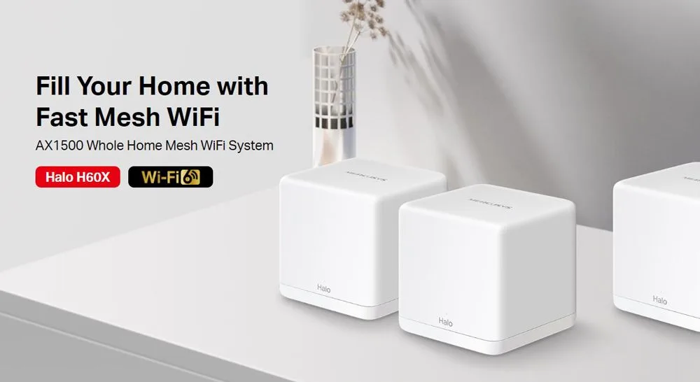 MERCUSYS Mesh WiFi 6 System Halo H60X, 1500Mbps Dual Band, 3τμχ, V.1.0 — εικόνα 2