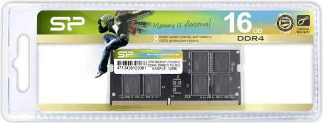 SILICON POWER μνήμη DDR4 Sodimm SP016GBSFU320X02, 16GB, 3200MHz, CL22 — εικόνα 2