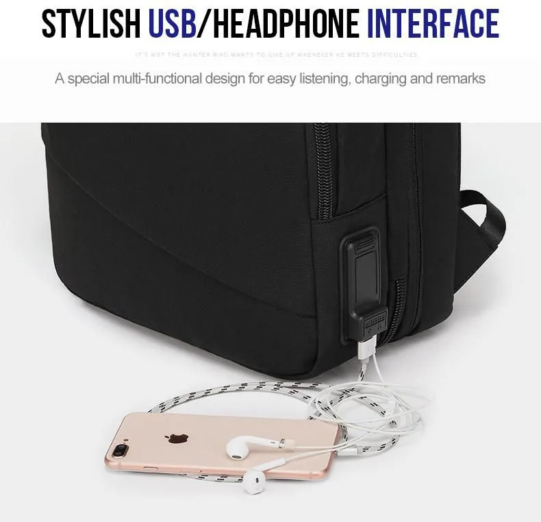 ARCTIC HUNTER τσάντα πλάτης B00345 με θήκη laptop 15.6", USB, 19-32L, μαύρη — εικόνα 7