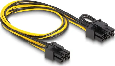 DELOCK καλώδιο PCI Express 6pin σε PCI Express 6+2 pin 83004, 50cm