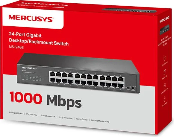 MERCUSYS desktop/rackmount switch MS124GS, 24x Gigabit θύρες, V1.0 — εικόνα 5