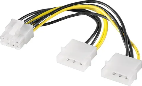 GOOBAY καλώδιο 2x molex 4pin σε 1x 8pin 93241, 0.15m