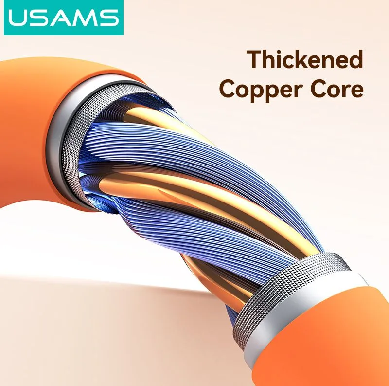 USAMS καλώδιο Lightning σε USB-C SJ788, σιλικόνης, 30W, 480Mbps, 1m, μαύρο — εικόνα 4