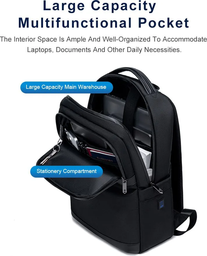 ARCTIC HUNTER τσάντα πλάτης B00670 με θήκη laptop 15.6", 15L, μαύρη — εικόνα 5