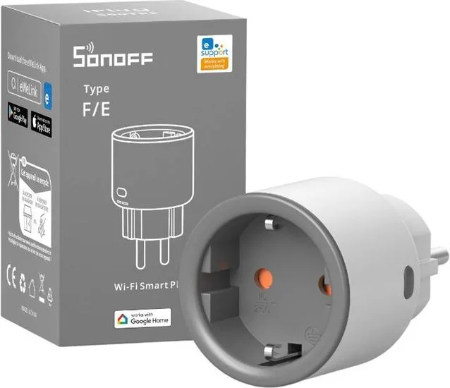 SONOFF smart αντάπτορας ρεύματος S60TPF, μονός, 4000W, WiFi, λευκός — εικόνα 3
