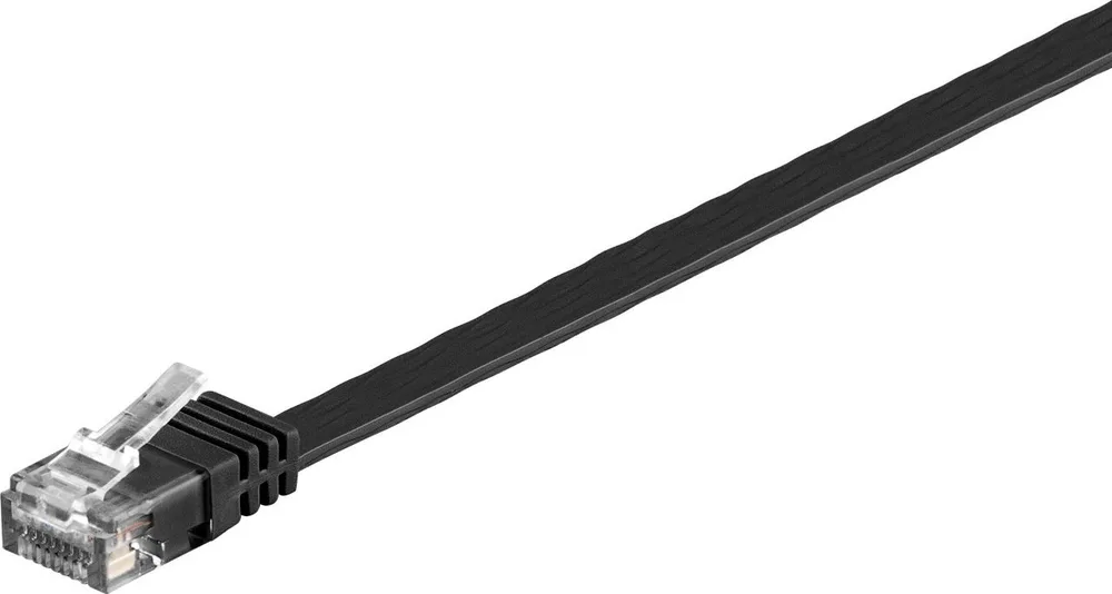 GOOBAY καλώδιο δικτύου 95381, CAT 6 U/UTP, flat, copper, 10m, μαύρο — εικόνα 3