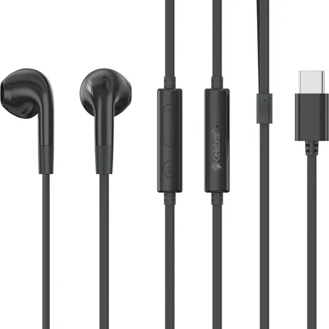 CELEBRAT earphones με μικρόφωνο G39, USB-C σύνδεση, 14mm, 1.2m, μαύρα