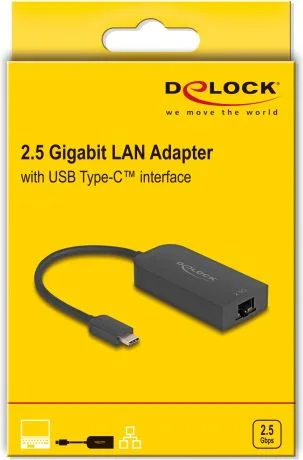 DELOCK αντάπτορας δικτύου 66046, USB-C, 2.5Gbps Ethernet, μαύρος — εικόνα 3