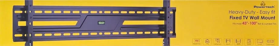 POWERTECH επιτοίχια βάση τηλεόρασης PT-1369, 43-100", έως 75kg, fixed — εικόνα 9