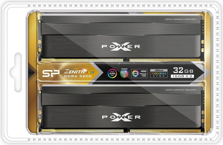 SILICON POWER μνήμη DDR4 Udimm Xpower Zenith 2x 16GB, RGB, 3200MHz, CL16 — εικόνα 4