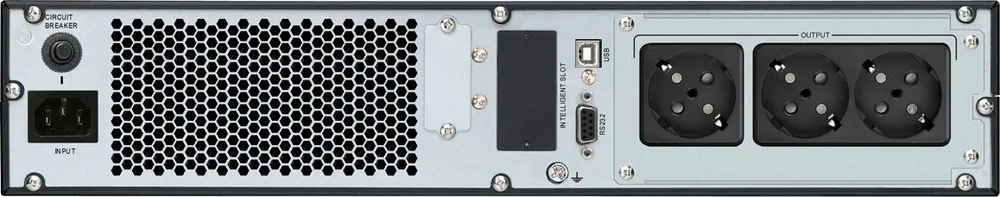 POWERTECH UPS On Line PT-1357 για rack 2U, με οθόνη, 1000VA/900W, 3x Schuko output — εικόνα 2