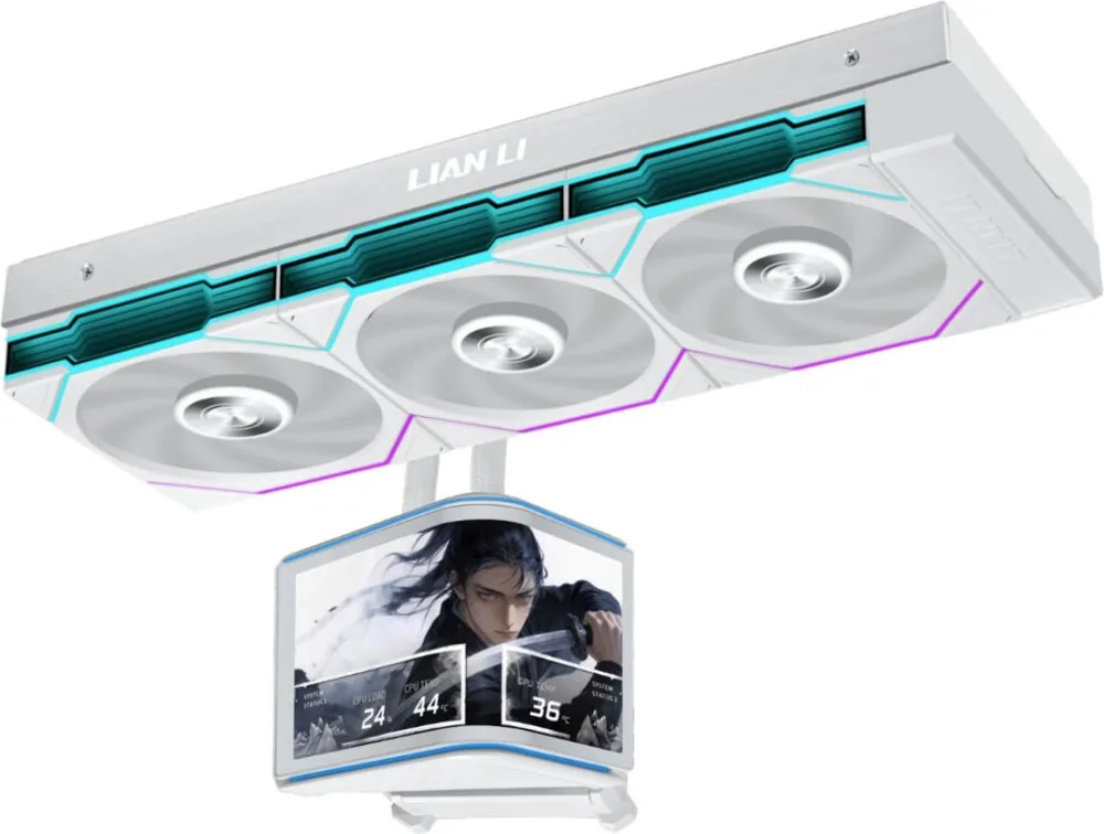 LIAN LI HydroShift II OLED Curved 360TL - 360mm AIO Water Cooling - 6.67" 2Κ Display - White — εικόνα 3