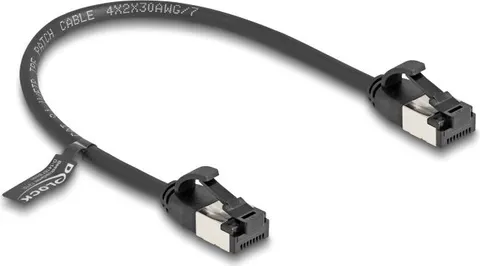 DELOCK καλώδιο δικτύου 80181, CAT 8.1 U/FTP, 40Gbps, εύκαμπτο, 0.25m, μαύρο