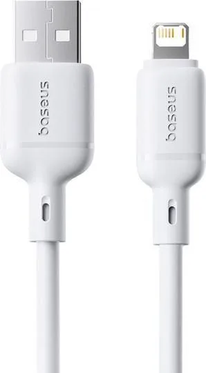 BASEUS Silky Series, καλώδιο ΓΡΗΓΟΡΗΣ φόρτισης, Lightning, 1m, λευκό — εικόνα 2