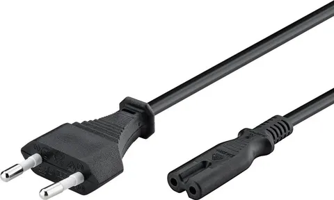 POWERTECH καλώδιο τροφοδοσίας CAB-P040, copper, 2x 0.75mm, 1.5m, μαύρο