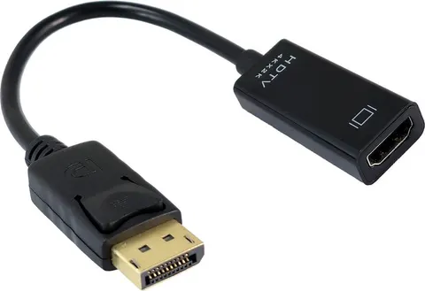 POWERTECH αντάπτορας DisplayPort σε HDMI CAB-DP076, 4K/60Hz, 0.1m, μαύρος