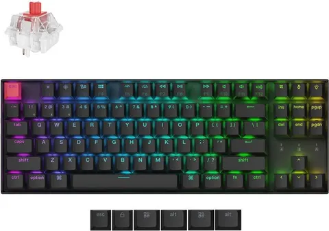 Keychron K8 V2 (K8X-H1) QMK Wireless Mechanical Keyboard Red Switch HotSwap RGB 80% US Layout