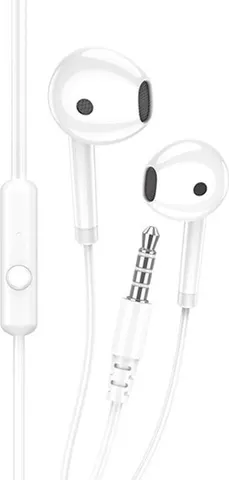 KAKUSIGA earphones με μικρόφωνο KSC-1301, 3.5mm σύνδεση, 14mm, 1.1m, λευκά