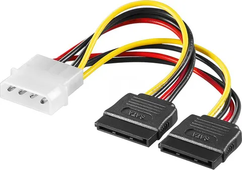 GOOBAY καλώδιο τροφοδοσίας 4 pin σε 2x SATA 68524, 0.13m