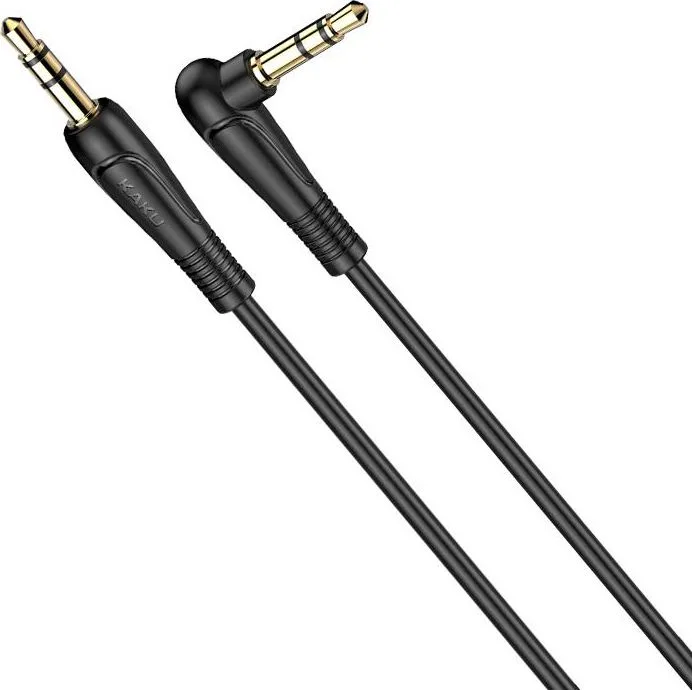 KAKUSIGA καλώδιο ήχου 3.5mm KSC-521, AUX, 90°, HiFi 1m, μαύρο — εικόνα 2