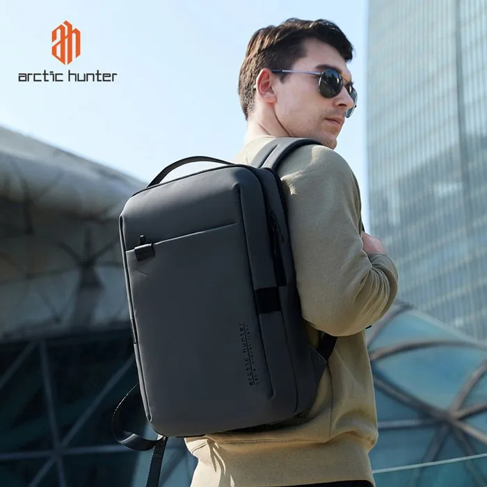 ARCTIC HUNTER τσάντα πλάτης B00574 με θήκη laptop 15.6", 10L, γκρι — εικόνα 3