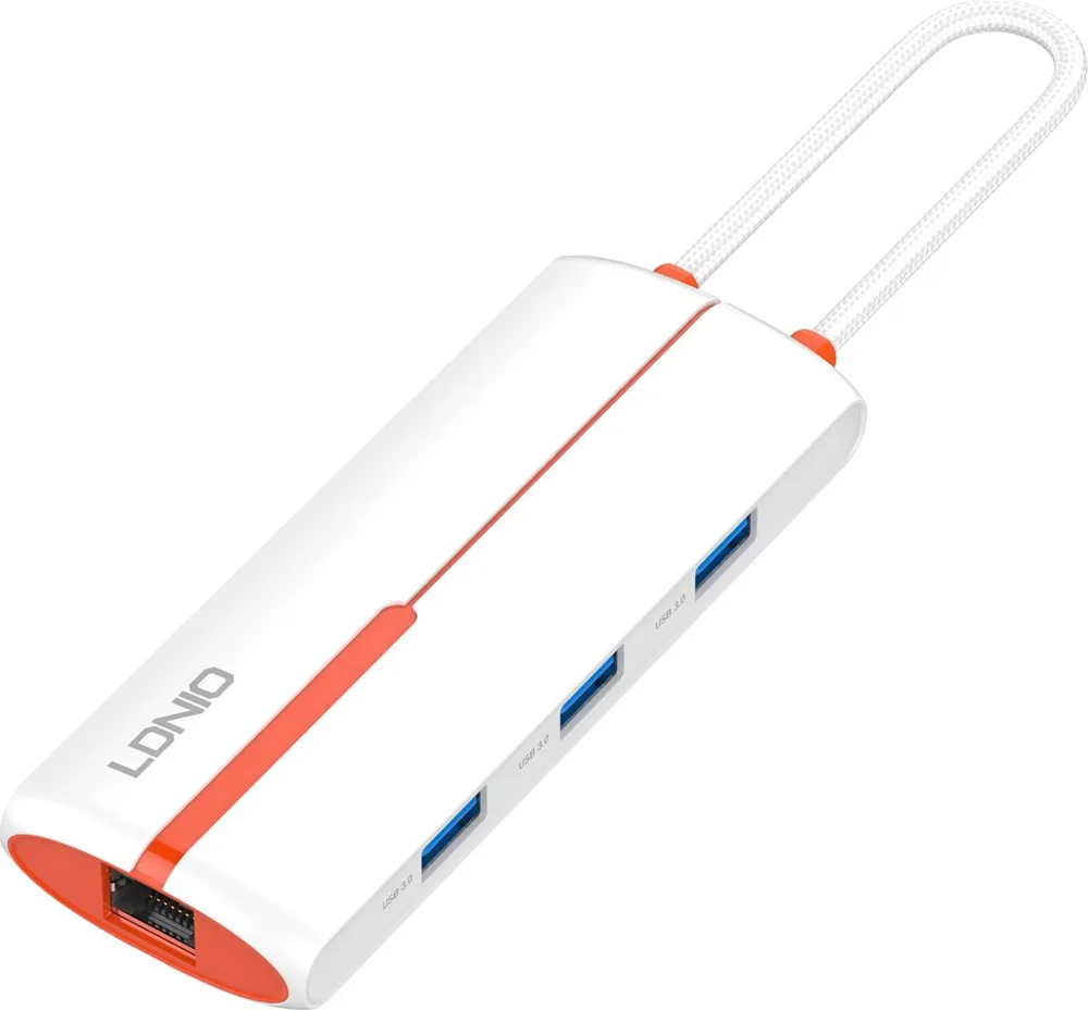 LDNIO docking station DS-26H, 6 θυρών, USB-C σύνδεση, 4K, 100W PD, λευκό — εικόνα 8