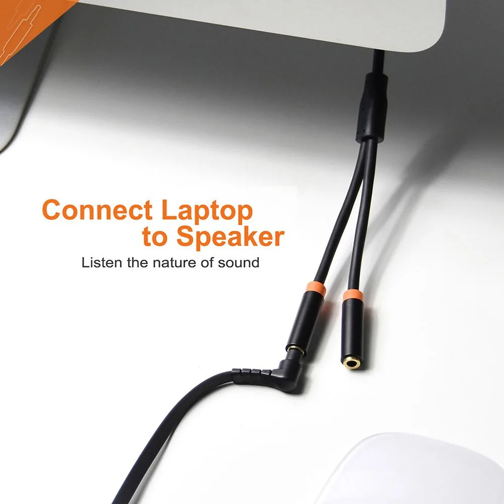 CABLETIME καλώδιο ήχου 3.5mm σε 2x 3.5mm CT-AV309-P12G, 20cm, μαύρο — εικόνα 3