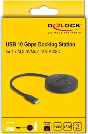 DELOCK docking station για M.2 NVMe/SATA SSD 64254, 10Gbps, μαύρο — εικόνα 3