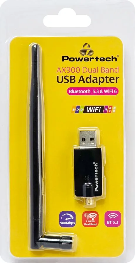 POWERTECH ασύρματος USB αντάπτορας δικτύου & Bluetooth 5.3 PT-1386, 900Mbps WiFi 6 — εικόνα 6