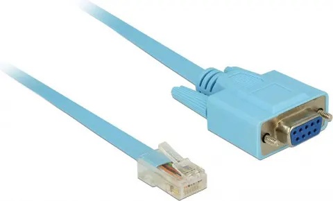 DELOCK Καλώδιο Serial RS-232 DB9 female σε RJ45 male, 1m, μπλε