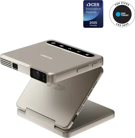 Aurzen ZIP Tri-Fold Portable Mini Projector Golden