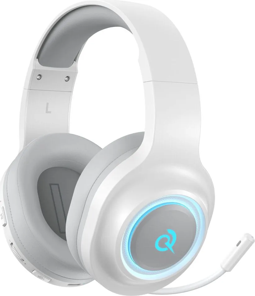 QCY Heroad V200 Wireless Quad White - Bluetooth & WiFi & USB-A & USB-C RGB Gaming Headset PS4/PS5/PC — εικόνα 5