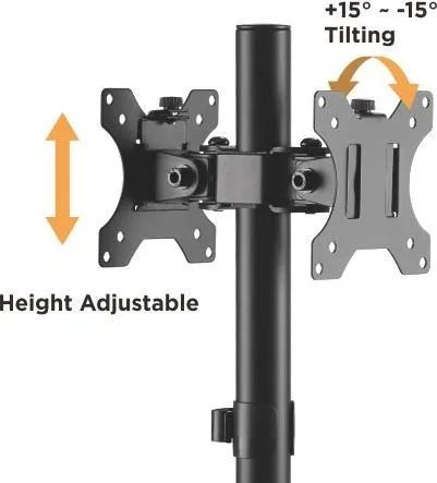 BRATECK βάση γραφείου για 2x οθόνες LDT40-G02, 17-32", έως 8kg — εικόνα 4