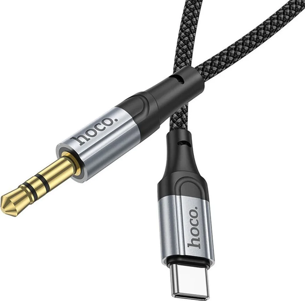 Hoco UPA26 Braided USB 2.0 Cable USB-C male - 3.5mm Μαύρο 1m — εικόνα 2