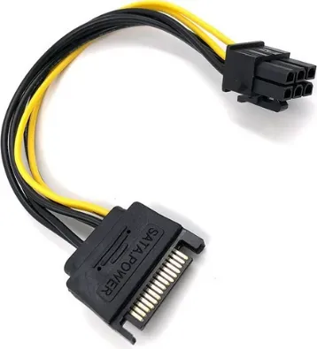 AB-W032 Καλώδιο Τροφοδοσίας 15-Pin SATA to 6-Pin PCIe Female 0.15m