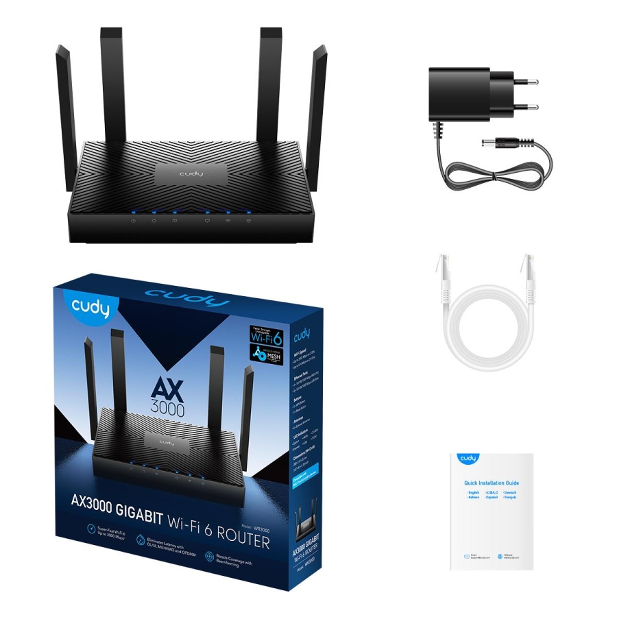 CUDY WR3000 AX3000 GIGABIT WI-FI 6 ROUTER, MESH, MIMO, OFDMA, BEAMFORMING - Image 4