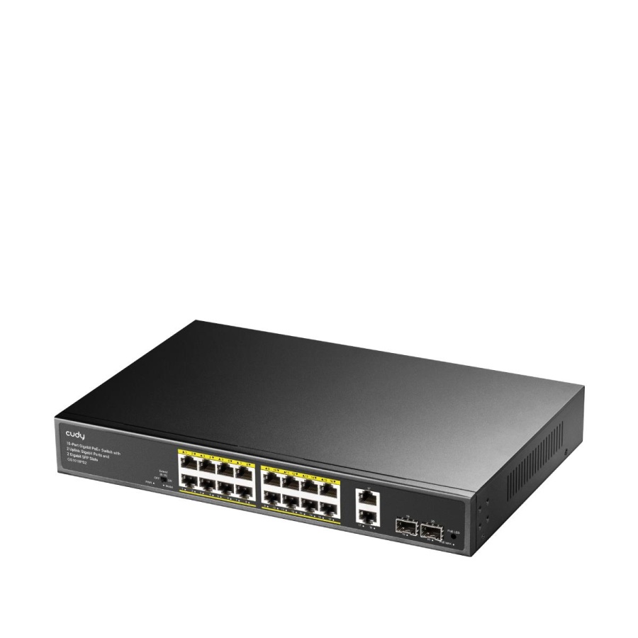 CUDY GS1018PS2 16-PORT GIGABIT PoE+ SWITCH +2 UPLINK GIGABIT PORT + 2 GIGABIT SFP PORTS,200W - Image 2