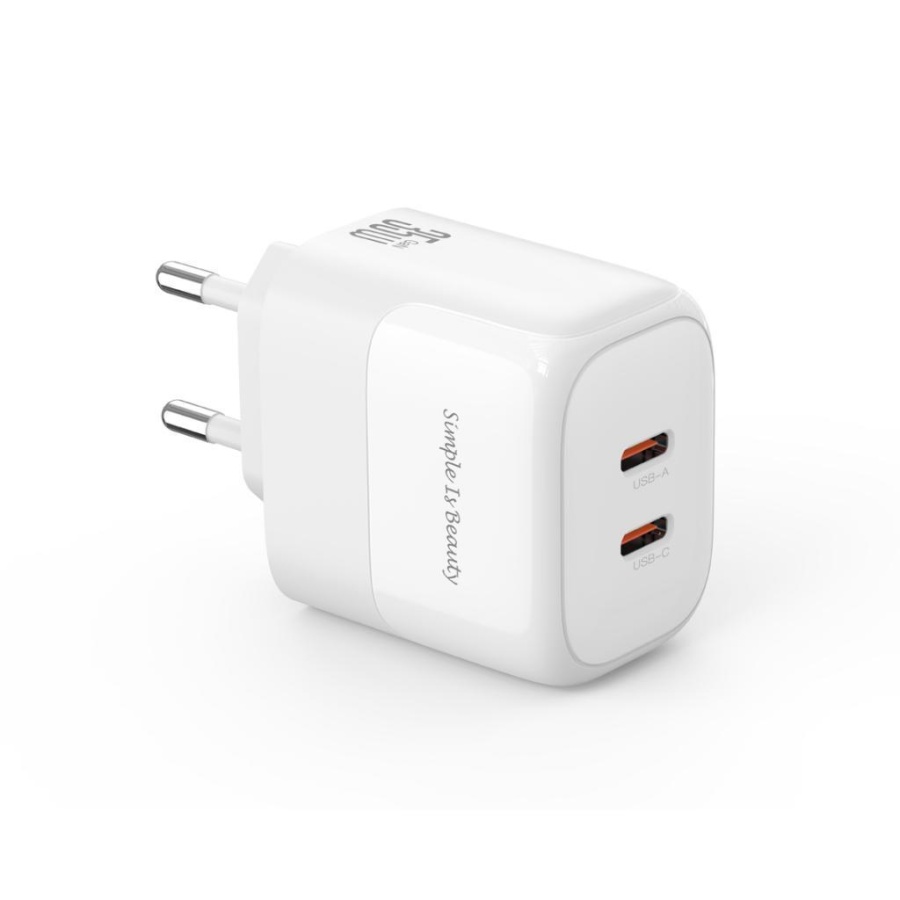 XO L140 GaN NITRIDE ΦΟΡΤΙΣΤΗΣ 35W USB-C , 2 ΘΥΡΕΣ, ΜΕ ΚΑΛΩΔΙΟ LIGHTNING, ΛΕΥΚΟΣ - Image 2