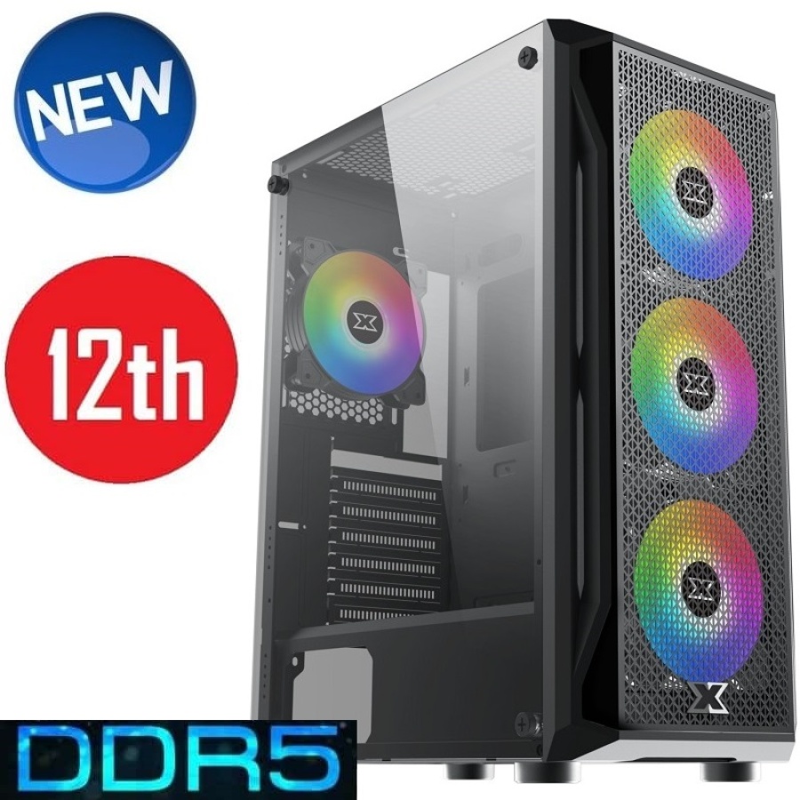 XIGMATEK 4 LED TOWER i5 (12th Gen) up to 4.4GHz 16GB RAM 500GB M.2 NVMe