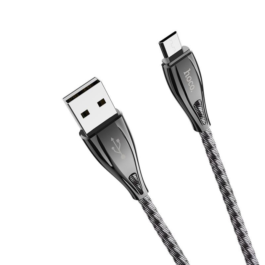 HOCO U56 METAL ARMOR ΜΕΤΑΛΛΙΚΟ ΚΑΛΩΔΙΟ MICRO USB ΦΟΡΤΙΣΗΣ & DATA 1.2m, ΓΚΡΙ - Image 3