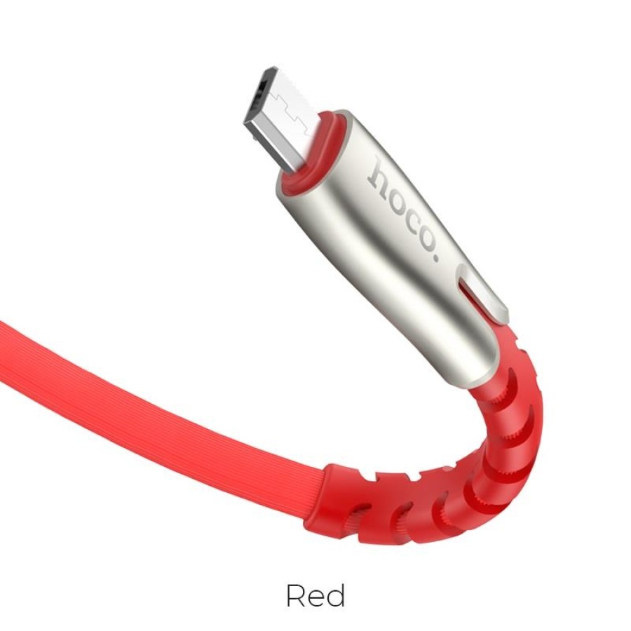 HOCO U58 CORE ΜΕΤΑΛΛΙΚΟ ΚΑΛΩΔΙΟ MICRO USB ΦΟΡΤΙΣΗΣ & DATA 1.2m, ΚΟΚΚΙΝΟ