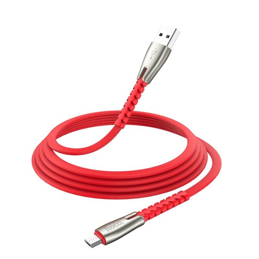 HOCO U58 CORE ΜΕΤΑΛΛΙΚΟ ΚΑΛΩΔΙΟ MICRO USB ΦΟΡΤΙΣΗΣ & DATA 1.2m, ΚΟΚΚΙΝΟ - Image 2