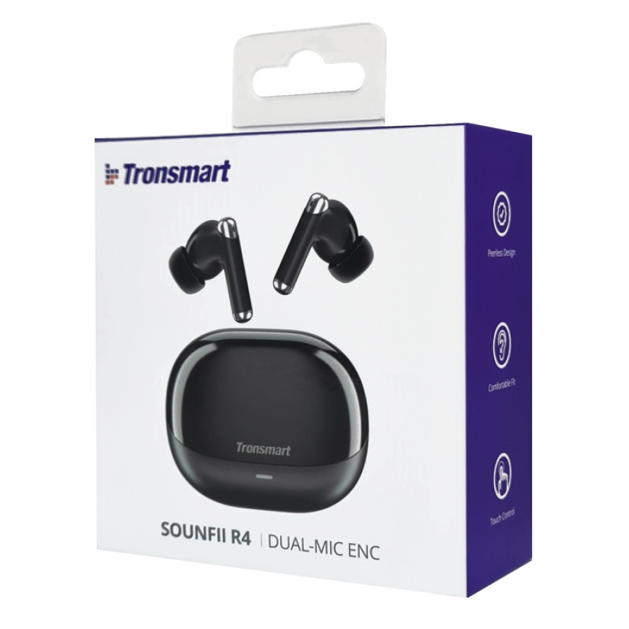 TRONSMART earphones με θήκη φόρτισης Sounfii R4, TWS, ENC, 12mm, μαύρο - Image 10