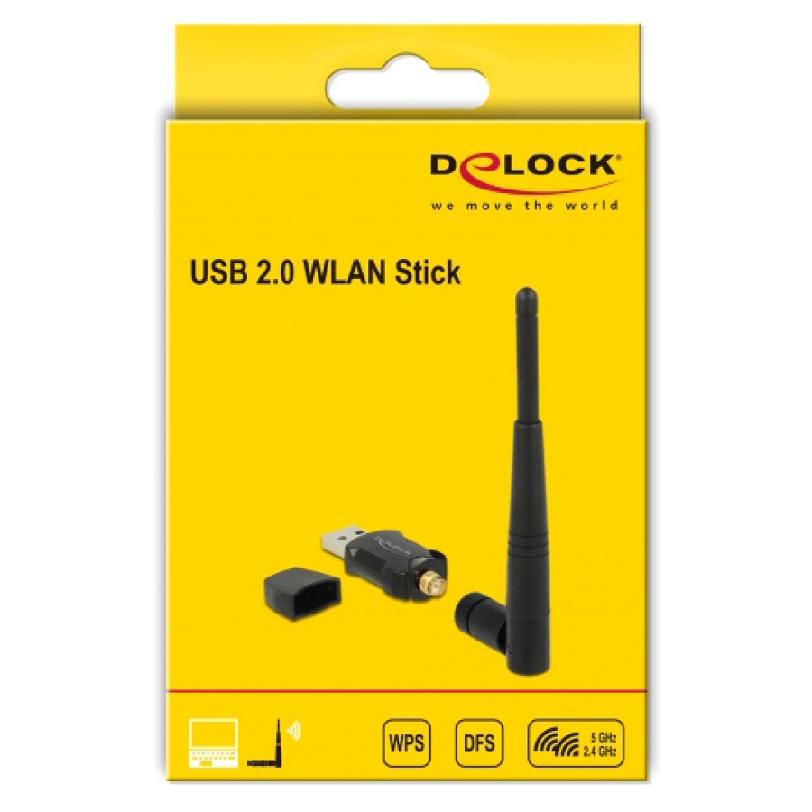 DELOCK ασύρματος USB αντάπτορας δικτύου 12462, 433/150Mbps, 2.4/5GHz - Image 3