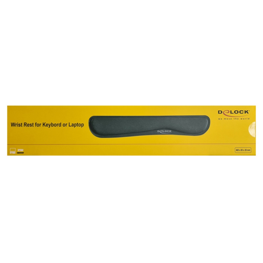 DELOCK στήριγμα καρπού για πληκτρολόγιο/laptop 12558, 20x85x465mm, μαύρο - Image 3