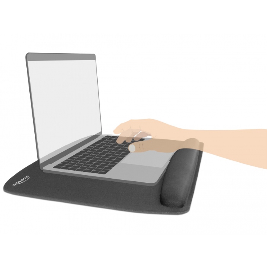DELOCK mousepad για laptop με στήριγμα καρπού 12601, 320x420mm, μαύρο - Image 2