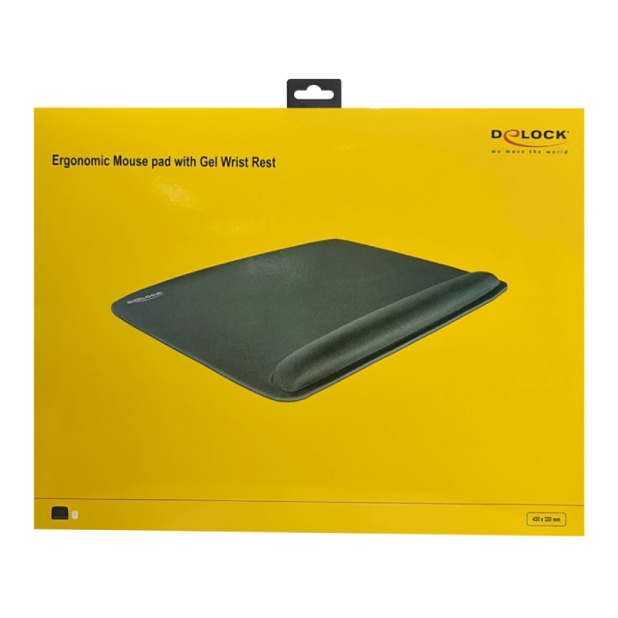 DELOCK mousepad για laptop με στήριγμα καρπού 12601, 320x420mm, μαύρο - Image 4