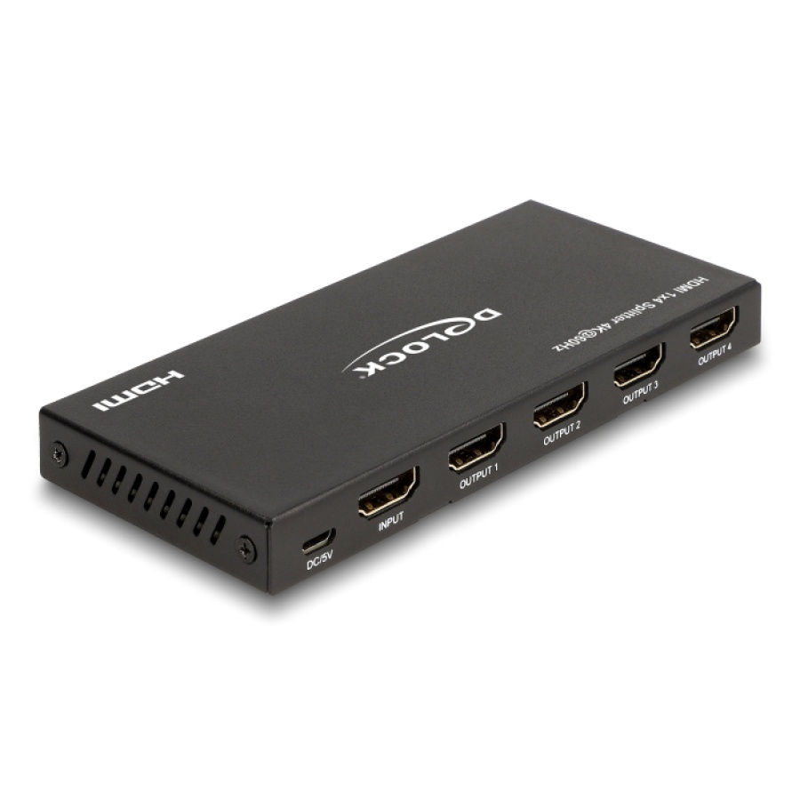 DELOCK HDMI splitter 18652 με downscaler πλήκτρο, 4 σε 1, 4K/60Hz, μαύρο - Image 2