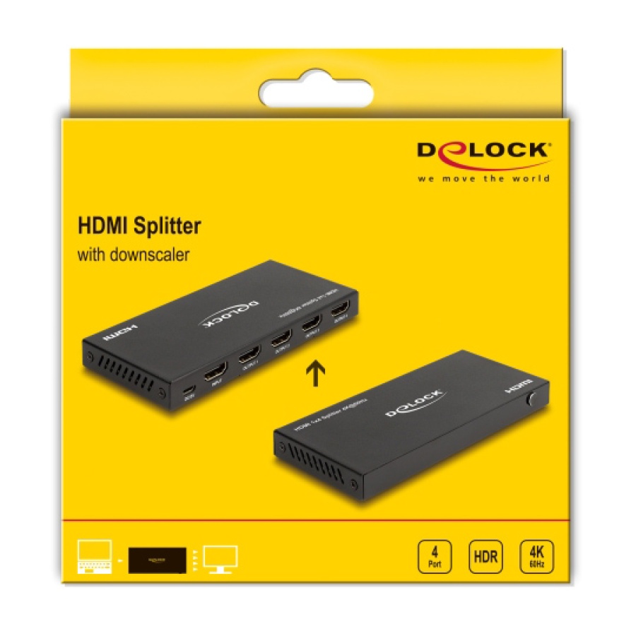 DELOCK HDMI splitter 18652 με downscaler πλήκτρο, 4 σε 1, 4K/60Hz, μαύρο - Image 4